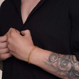 Men's Lightweight Wheat Gold Bracelet