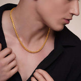 Men's Lightweight Wheat Gold Chain