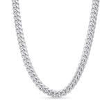 Men's White Gold Miami Cuban Chain displayed with its chunky and heavy interlocking links.