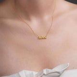 Gold Puffed Love Necklace