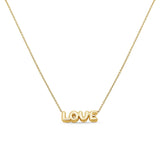 Gold Puffed Love Necklace