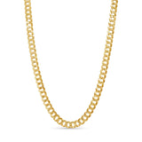 Men's Solid Gold Curb Chain in yellow gold with interlocking flattened links for a stylish statement.
