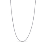 Diamond Cut Franco Chain in polished white gold, showcasing its elegant diamond-cut facets and sleek design.