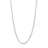 Diamond Cut Franco Chain made from solid white gold with a diamond-cut surface, showcasing sparkling facets.
