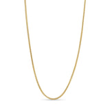 Diamond Cut Franco Chain in solid yellow gold, 18-inch length with sparkling diamond-cut facets.
