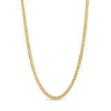 Diamond Cut Franco Chain in solid yellow gold showcasing exquisite diamond-cut facets.