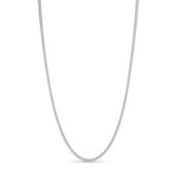 Franco Gold Chain in sleek 14k white gold, featuring interlocking V-shaped links, perfect for layering or wearing solo.