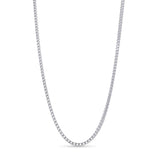 Franco Gold Chain made of 14k solid white gold with sleek interlocking links, 20 inches long.