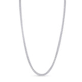 Men's Franco Gold Chain in polished white gold, showcasing sleek V-shaped links for a bold and stylish look.