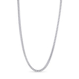 Men's Franco Gold Chain in sleek white gold with interlocking V-shaped links for a bold statement.