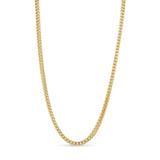 Men's Franco Gold Chain in 14k solid yellow gold, showcasing sleek interlocking V-shaped links.