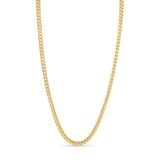 Men's Franco Gold Chain made of 14k solid yellow gold, displaying sleek V-shaped links for a bold style.
