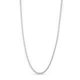 Men's Diamond Cut Franco Gold Chain in polished 14k white gold, showcasing its sleek and modern design.