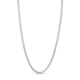 Men's Diamond Cut Franco Gold Chain in elegant 14K white gold, showcasing a sleek diamond-cut design.