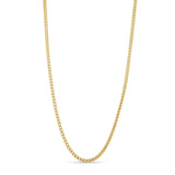 Men's Diamond Cut Franco Gold Chain in sleek yellow gold design, showcasing its diamond-cut craftsmanship.