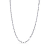 Men's Open Franco Gold Chain in polished 14k white gold, showcasing durability and elegant craftsmanship.