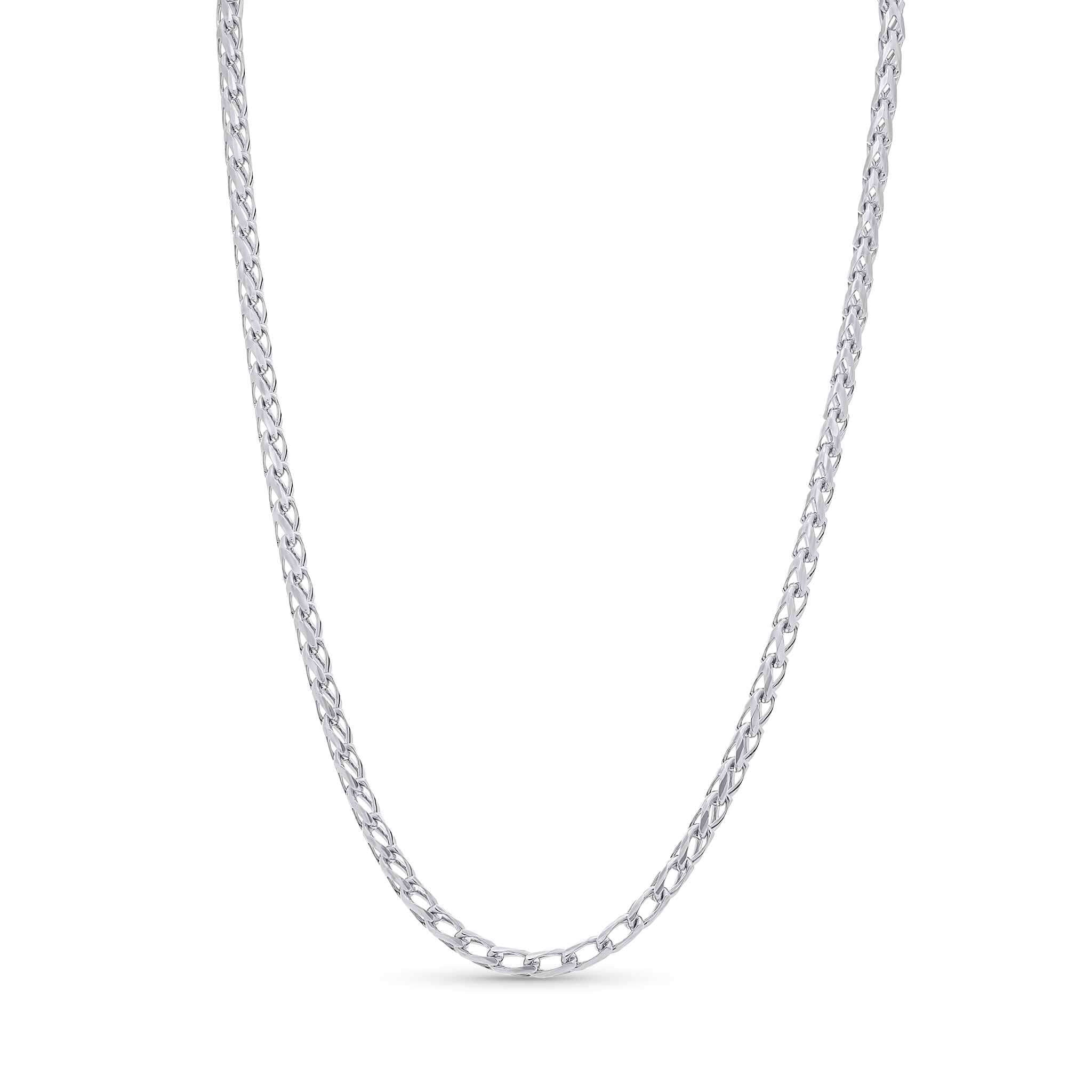 Men's Open Franco Gold Chain in polished 14k white gold, showcasing durability and elegant craftsmanship.