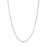 Figaro Gold Chain in 14k white gold, showcasing a timeless design with an elegant alternating pattern.