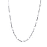 Figaro Gold Chain in 14k white gold, showcasing a timeless and sophisticated design.