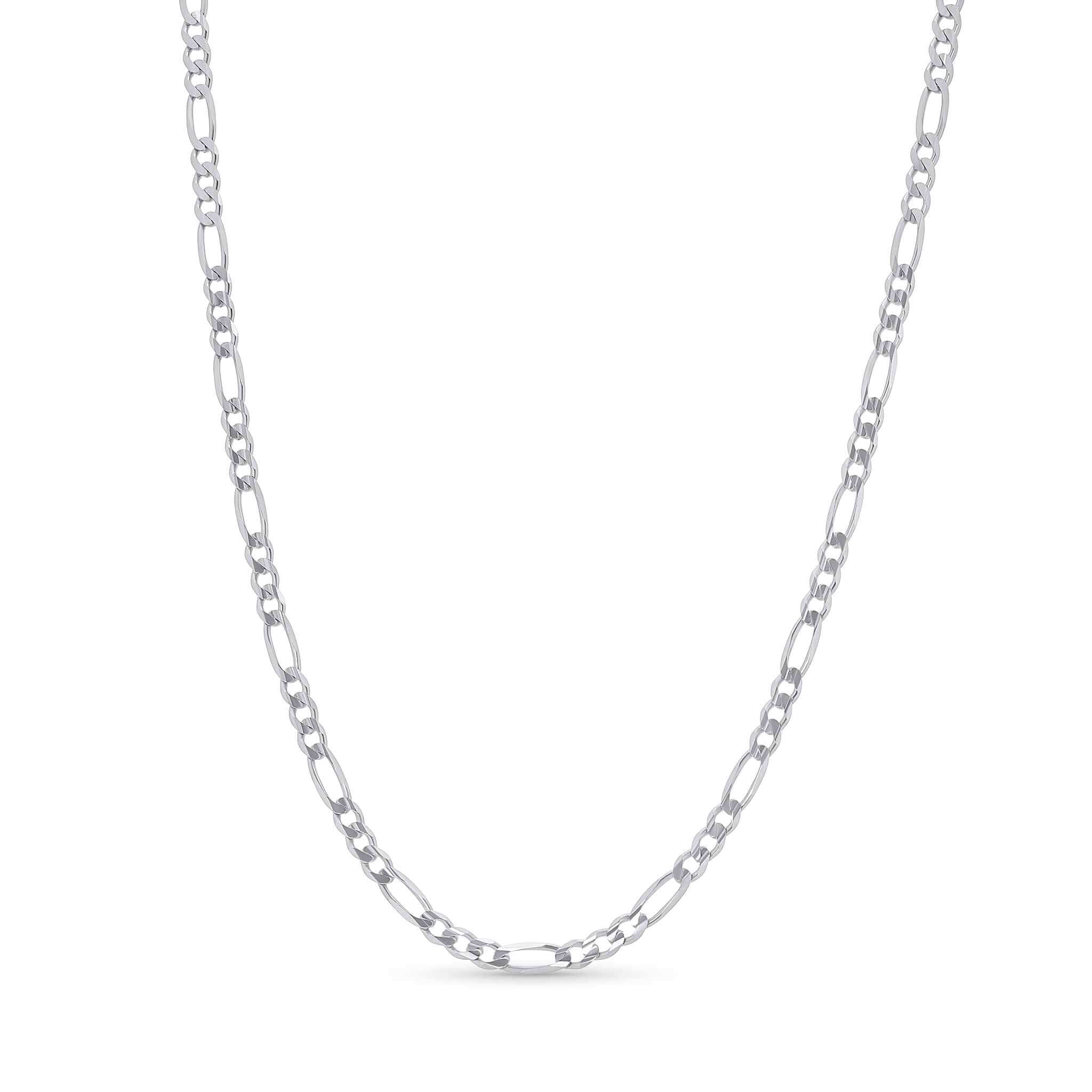 Figaro Gold Chain in 14k white gold, showcasing a timeless and sophisticated design.