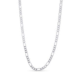 Figaro Gold Chain in 14k white gold, showcasing a timeless alternating pattern for elegance and durability.