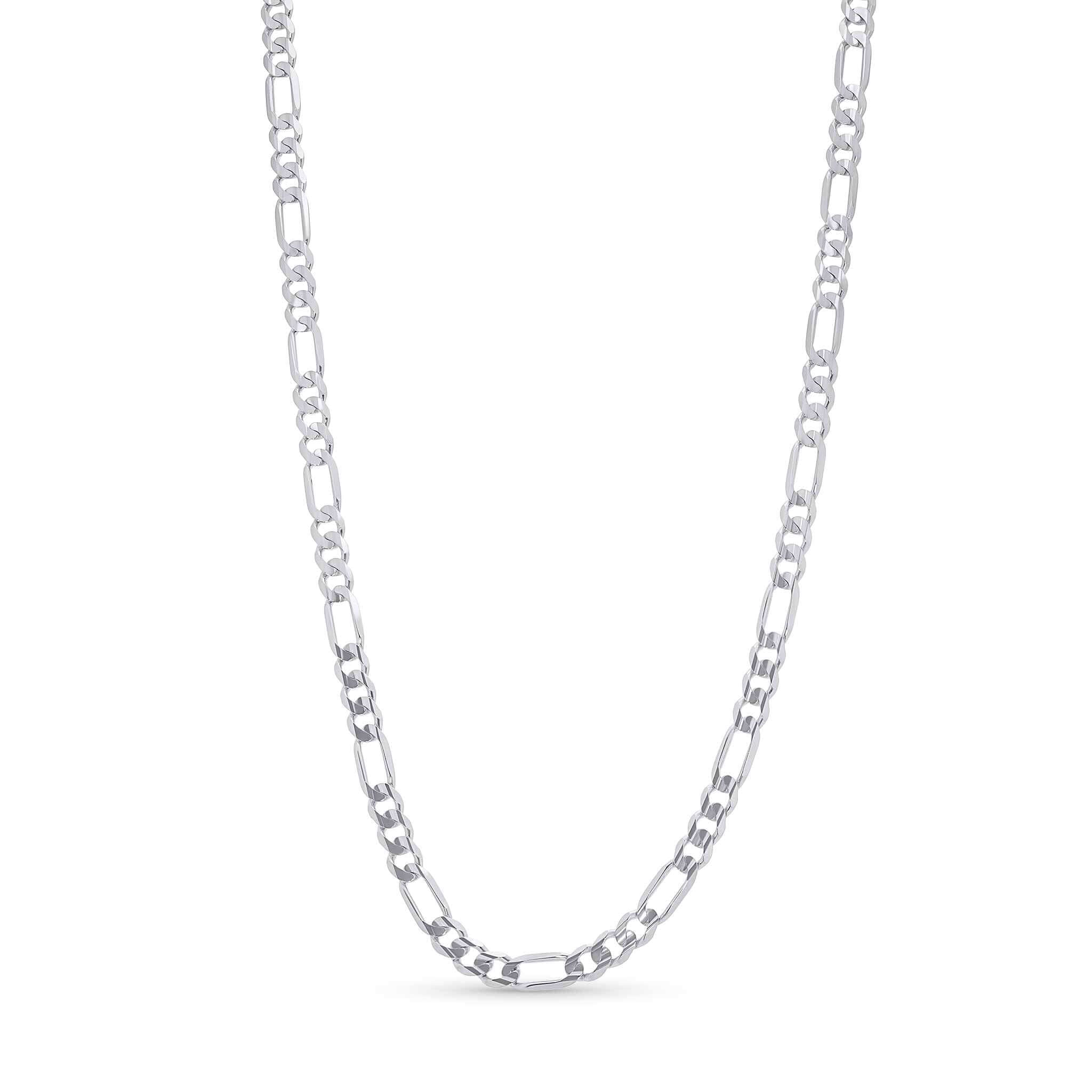 Figaro Gold Chain in 14k white gold, showcasing a timeless alternating pattern for elegance and durability.