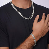 Men's Figaro White Gold Chain