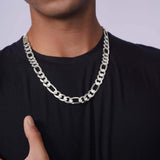 Men's Figaro White Gold Chain