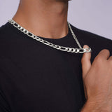 Men's Figaro White Gold Chain