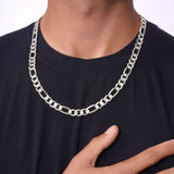 Men's Figaro White Gold Chain