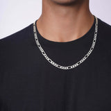 Men's Figaro White Gold Chain