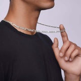 Men's Figaro White Gold Chain