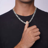 Men's Figaro White Gold Chain