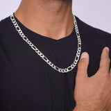 Men's Figaro White Gold Chain