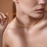 Moon Cut Gold Bead Chain