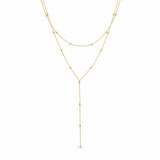 Gold Bead Dangle Necklace