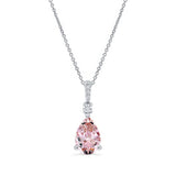 Pear Shape Morganite And Diamond Necklace