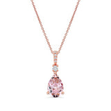 Pear Shape Morganite And Diamond Necklace