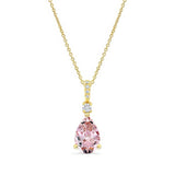 Pear Shape Morganite And Diamond Necklace