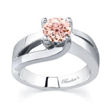 1 Carat Morganite Split Shank Solitaire Ring