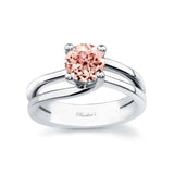 Thin Split Shank Morganite Solitaire Ring