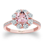 Flower Halo Morganite Engagement Ring