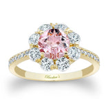 Flower Halo Morganite Engagement Ring