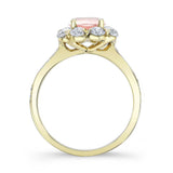 Flower Halo Morganite Engagement Ring