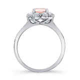 Flower Halo Morganite Engagement Ring
