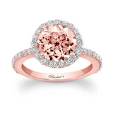 2 Carat Morganite Halo Engagement Ring