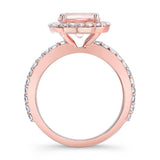 2 Carat Morganite Halo Engagement Ring