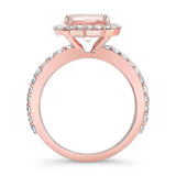 2 Carat Morganite Halo Engagement Ring