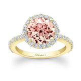 2 Carat Morganite Halo Engagement Ring