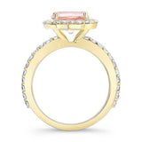 2 Carat Morganite Halo Engagement Ring